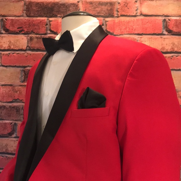 Raphael Red black Tuxedo Coat - Picture 15 of 17